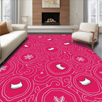 Whimsical Snowflake Curved Lines Pattern Rug