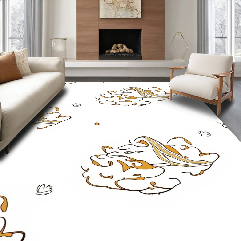 Abstract Swirls Lines Pattern Rug