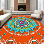 Vibrant Floral Mandala Pattern Rug