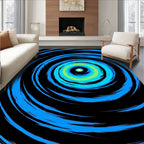 Abstract Blue Green Swirl Pattern Rug