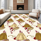 Art Nouveau Bells Swirls Pattern Rug