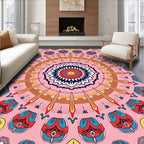 Vibrant Radial Floral Pattern Rug