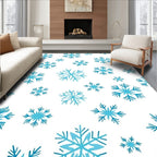 Winter Sky Blue Snowflake Scatter Rug