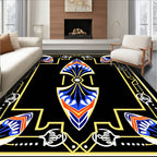 Bold Geometric Floral Art Deco Rug