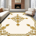 Ornate Gold Leaf Scrollwork Rug