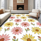 Daisies And Buds Pattern Rug