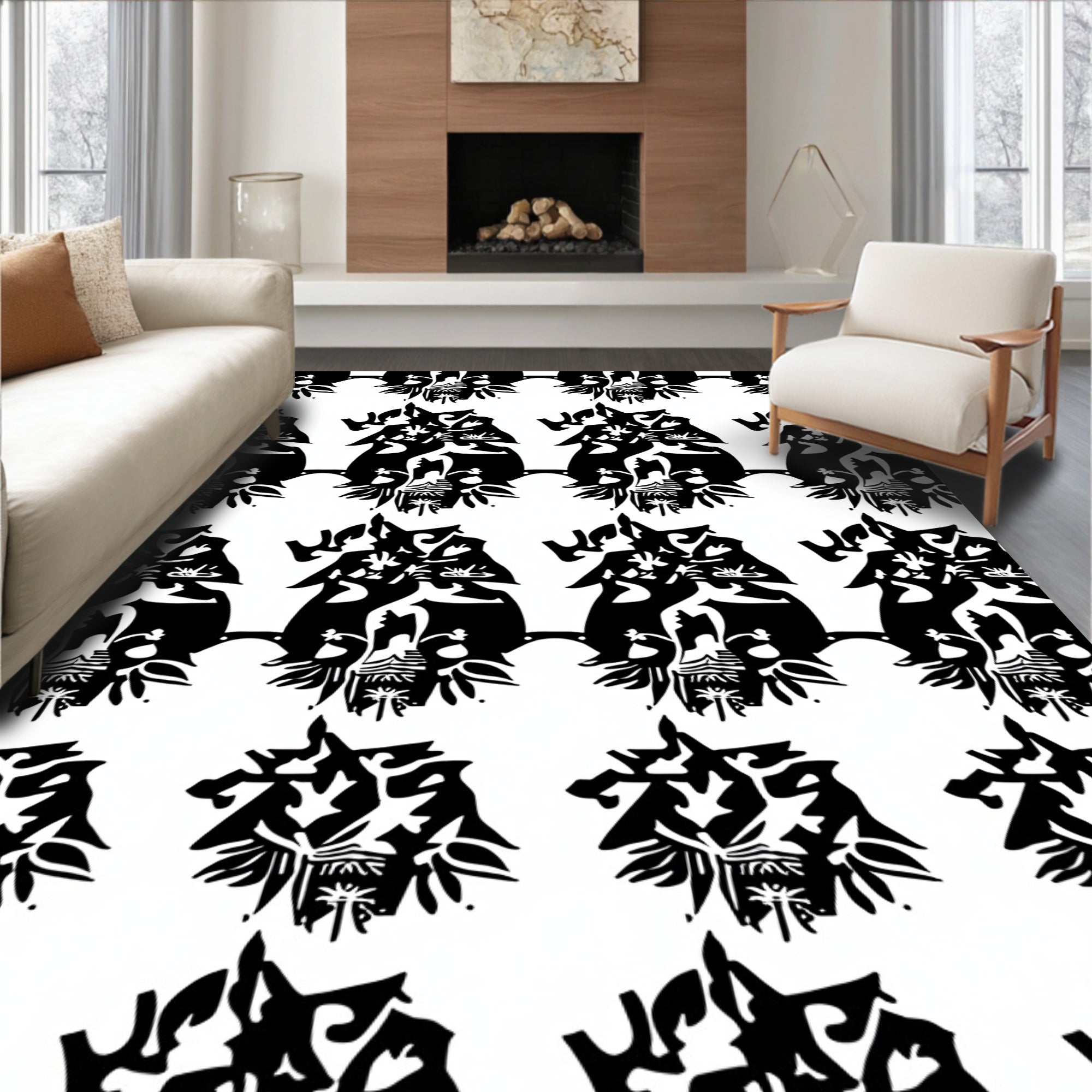 Bold Abstract Tribal Pattern Design Rug