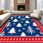 Winter Trees Snowflakes Pattern Rug