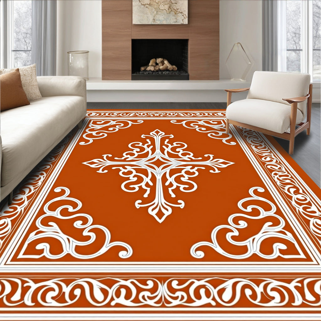 Traditional Floral Scrollwork Pattern Rug