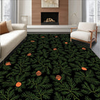 Green Fir Branch Orange Berry Rug
