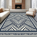 Bold Geometric Inlay Pattern Rug