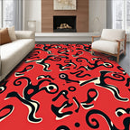Abstract Swirls Figures Pattern Rug
