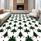 Forest Trees Red Square Repeat Rug