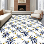 Navy Gold Starburst Scatter Rug