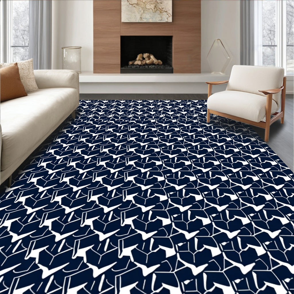 Geometric Block Line Pattern Rug