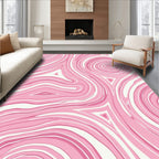 Pink Swirls Abstract Modern Rug