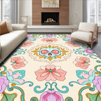 Floral Skull Art Nouveau Rug
