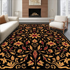 Ornate Floral Vines Traditional Pattern Rug