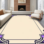 Art Nouveau Purple Geometric Border Design Rug