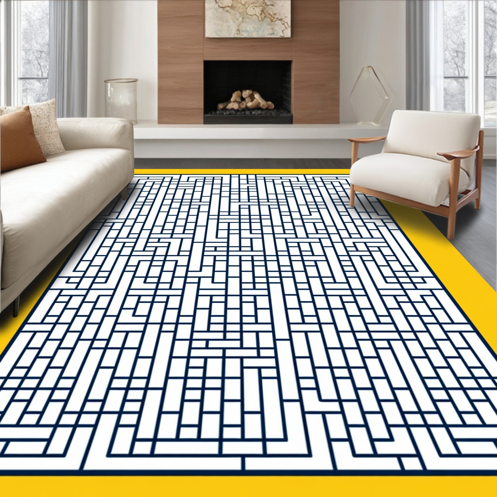 Navajo Geometric Lattice Pattern Rug