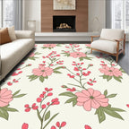 Pastel Floral Branch Pattern Rug