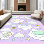 Dreamy Cats Floating on Clouds Design Rug