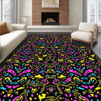 Bright Abstract Floral Pattern Rug