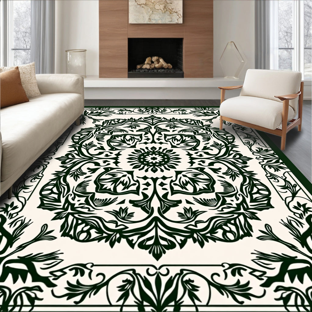 Rich Floral Center Medallion Pattern Rug