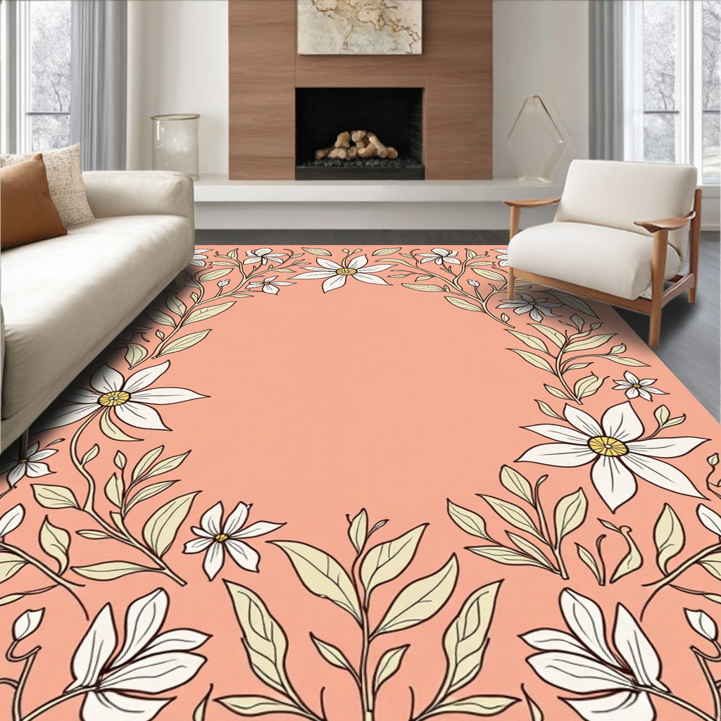Floral Botanical Vine Design Rug