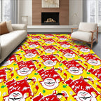 Cheery Red Cat Patterned Rug