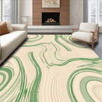 Green Swirl Abstract Pattern Rug