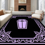 Lilac Coffin Floral Border Rug