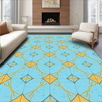 Golden Diamond Geometric Pattern Rug