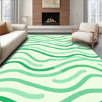 Mint Green Wavy Lines Pattern Rug