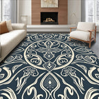 Detailed Vintage Scroll Pattern Design Rug