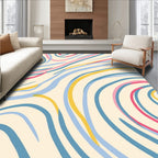 Abstract Swirling Pastel Lines Rug