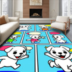Cute Dog Comic Strip Design Rug