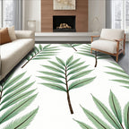 Green Fern Leaf Patterned Rug