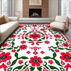 Red Floral Vine Pattern Rug