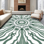 Green Abstract Mandala Pattern Rug
