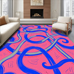 Bold Blue Swirl Abstract Pattern Rug